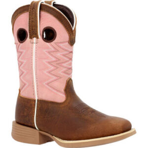 Durango Lil’ Rebel Pro Little Kids’ Dark Chestnut Bubble Gum Western Boots