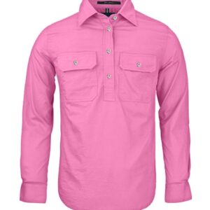 Pilbara Womens Closed Front Long Sleeve Shirt Blush