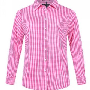 Pilbara Womens Check Long Sleeve Shirt Pink- White