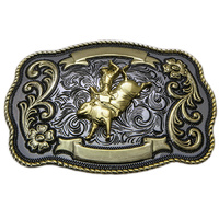 Brigalow Bull Rider Belt Buckle Sliver Gold