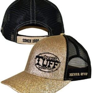 Cowgirl Tuff Trucker Cap Champagne Shimmer with Black Embroidery