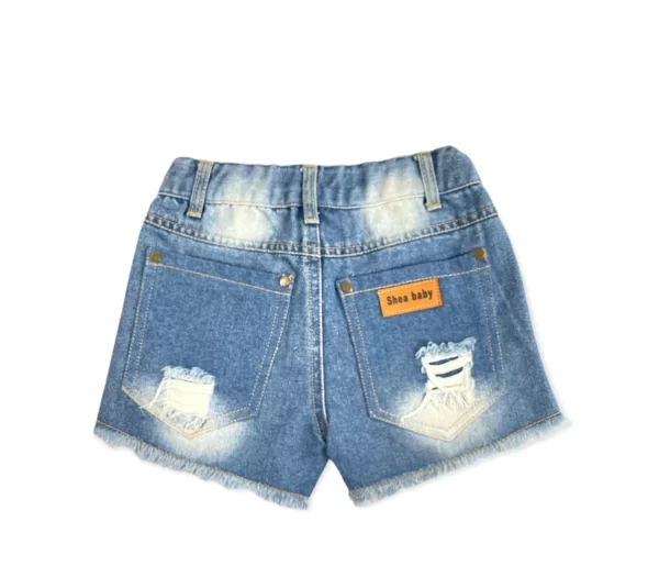 Shea Baby Denim Ripped Girls Shorts - Image 4