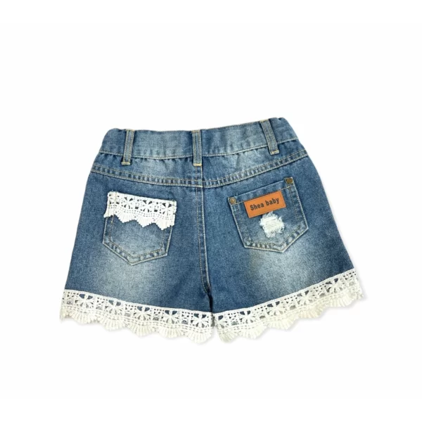 Shea Baby Denim Lace Baby Girls Shorts