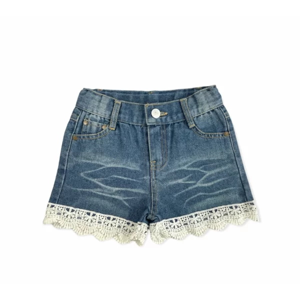 Shea Baby Denim Lace Baby Girls Shorts - Image 2