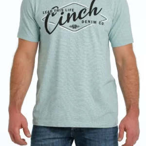 Cinch Lead This Life Co Mens Tee Heathered Teal front