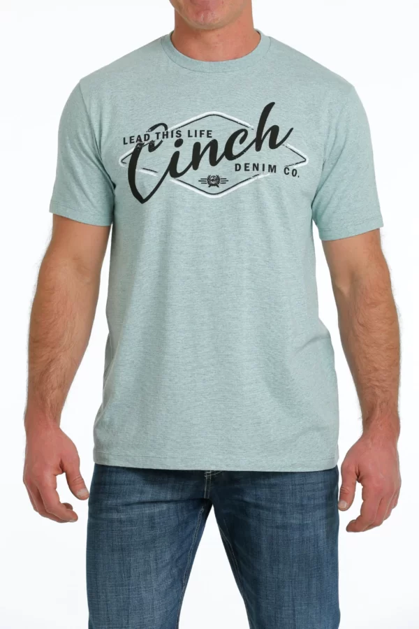 Cinch Lead This Life Co Mens Tee Heathered Teal front