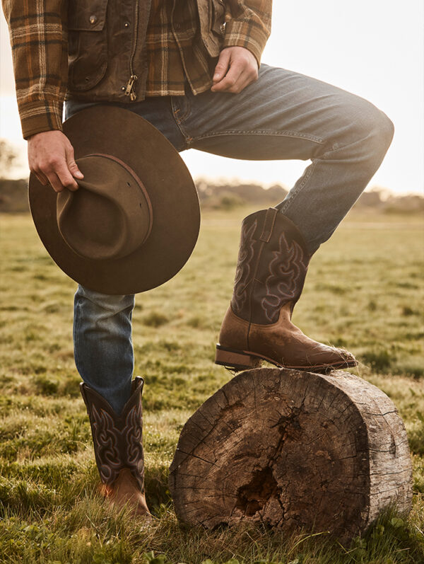 Baxter Square Toe Western Mens Boots - Image 3