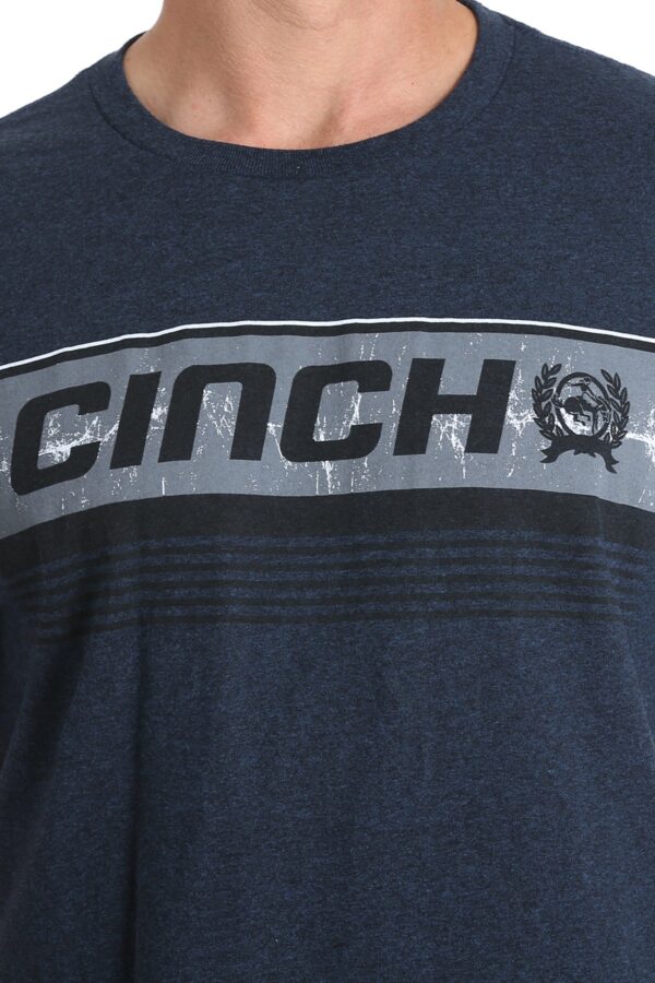 Cinch Classic Logo Mens Tee Heathered Navy - Image 4