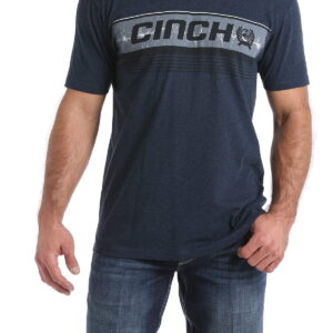 Cinch Classic Logo Mens Tee Heathered Navy