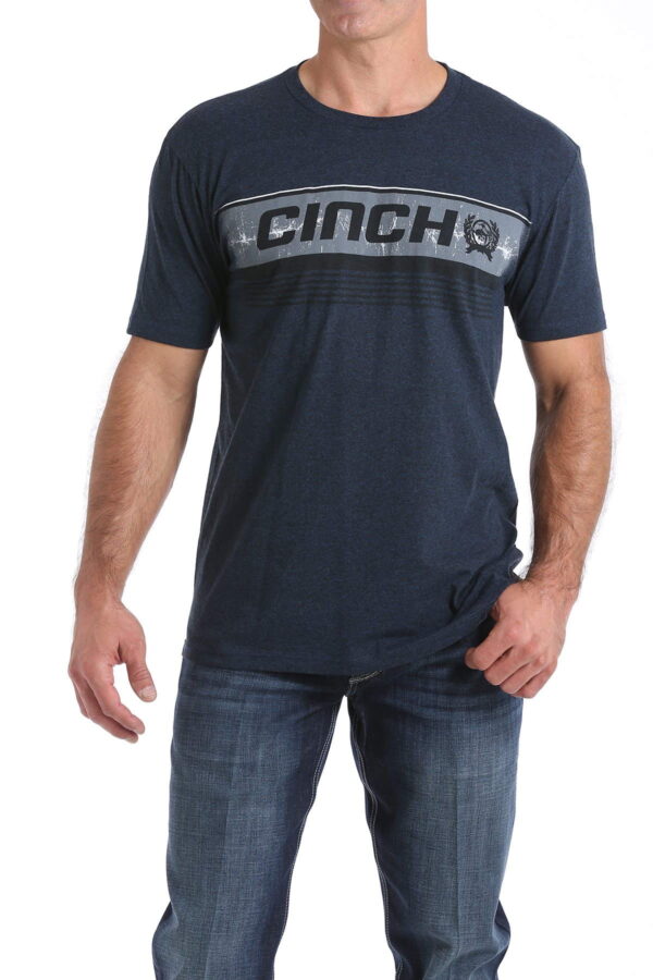 Cinch Classic Logo Mens Tee Heathered Navy