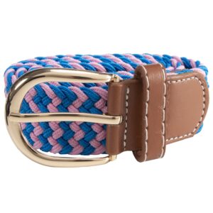 Huntington Braided Equestrian Belt Blue Pink