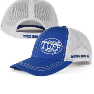 Cowgirl Tuff Trucker Cap Blue & White Contrast Embroidery