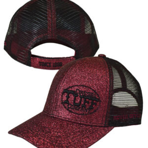 Cowgirl Tuff Trucker Cap Red Shimmer with Black Embroidery