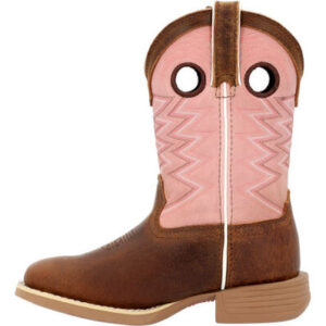 Durango Lil’ Rebel Pro Youth Dark Chestnut Bubblegum Western Boots