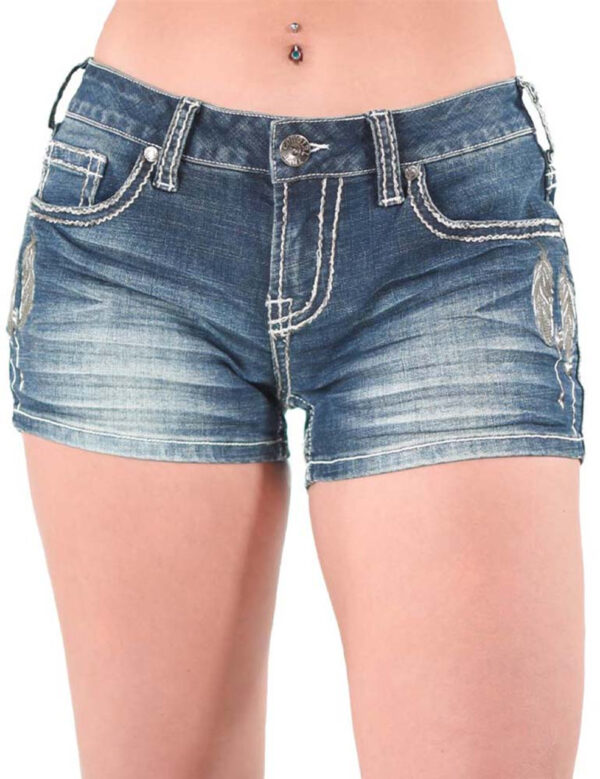 Cowgirl Tuff Fly Womens Denim Shorts