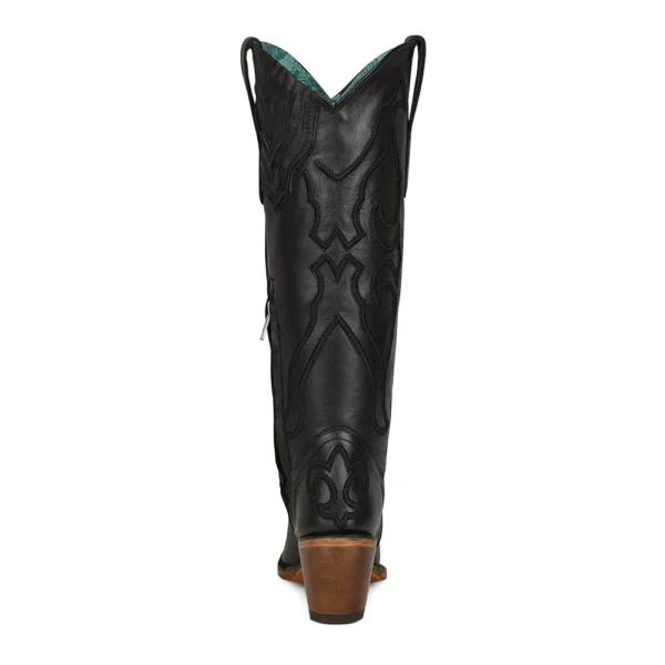 Corral Embroidery Stitch Pattern Western Tall Top Boots Black