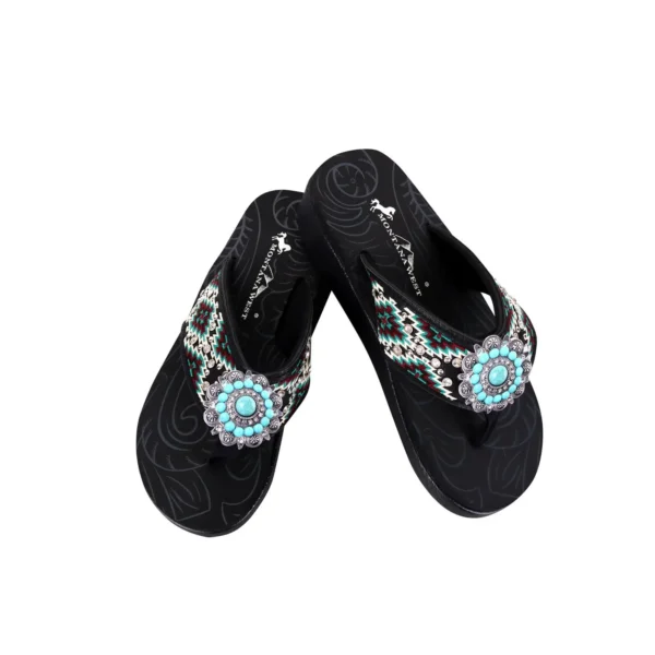 Montana West Embroided Collection Flip Flops - Image 4