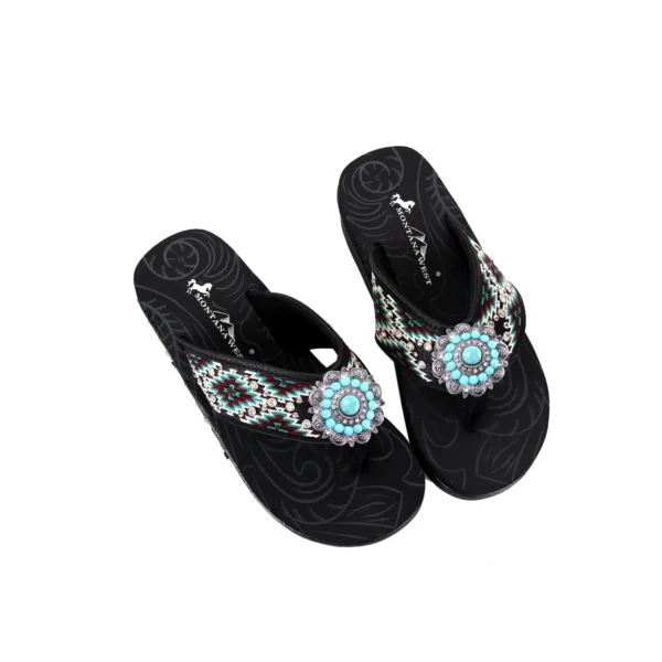 Montana West Embroided Collection Flip Flops - Image 3