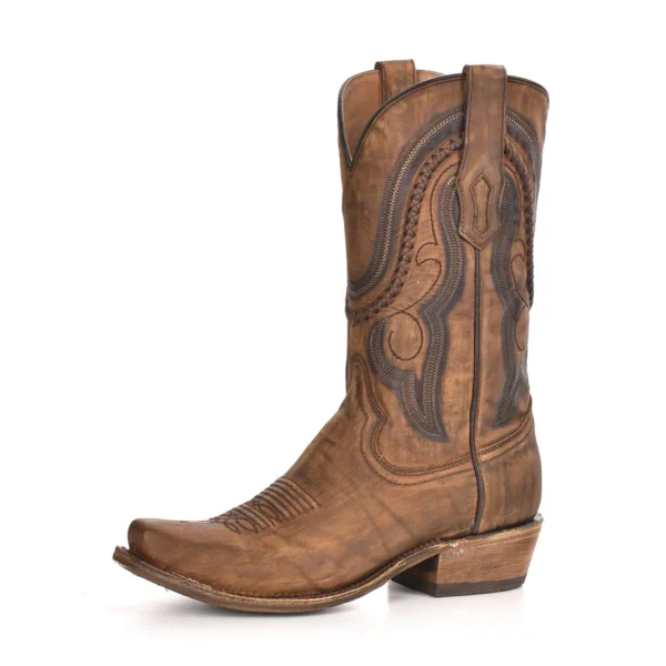 Corral Cowhide Snip Toe Distressed Brown Boots