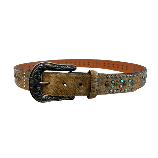 Nocona Cow Hair Stone Western Belt