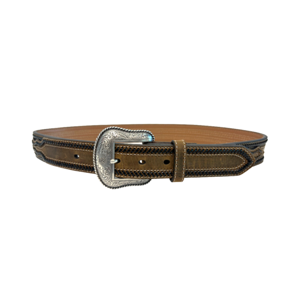 Nocona Aztec Western Belt Brown Cream