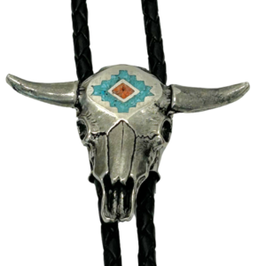 Brigalow Steerhead Bolo Tie with Turquoise Inlay