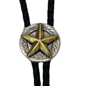 M&F Western Double S Texas Star Silver Gold Bolo Tie