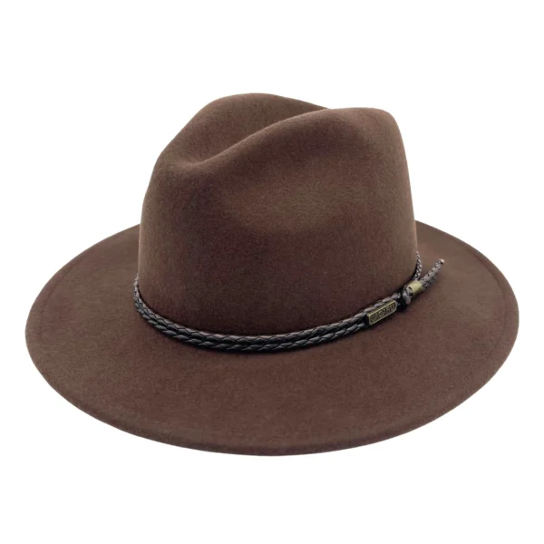 Jacaru Outback Fedora Hat Chocolate Brown