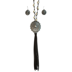 Silver Strike Stone Concho Set Brown