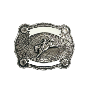 Crumrine Horse Rider Belt Buckle Silver