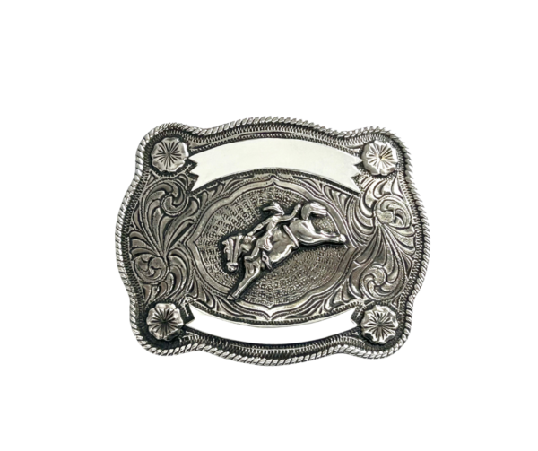 Crumrine Horse Rider Belt Buckle Silver