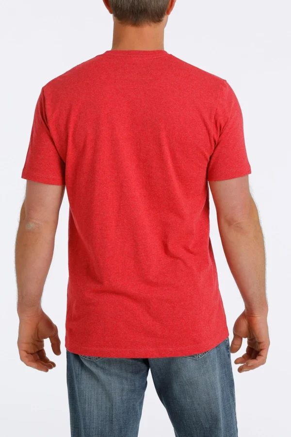 Cinch Classic Logo Mens Tee Heathered Red back side