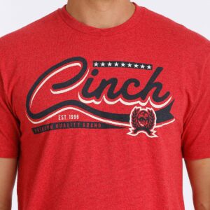 Cinch Classic Logo Mens Tee Heathered Red