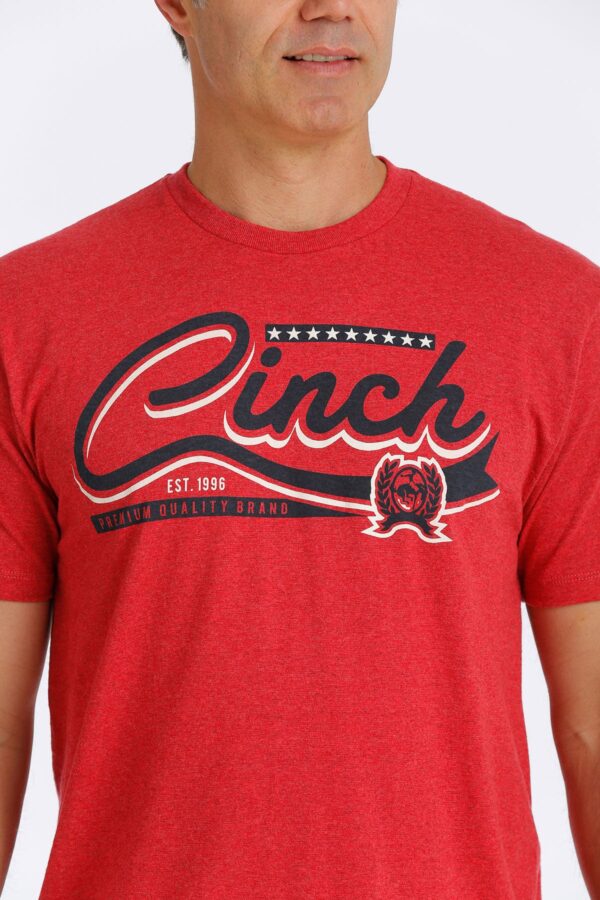 Cinch Classic Logo Mens Tee Heathered Red