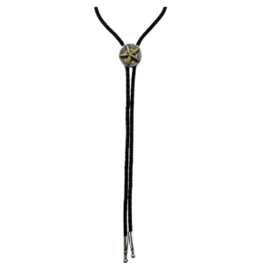 M&F Western Double S Texas Star Silver Gold Bolo Tie