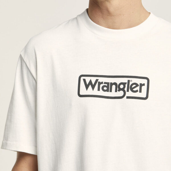 Wrangler Border Tee Vintage Mens White