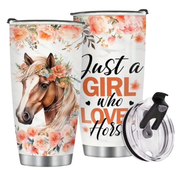 Just A Girl Who Loves Horses Tumbler Stainless Steel Insulated  Travel Mug