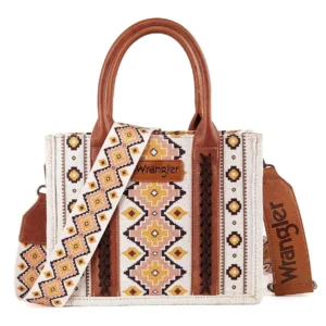 Wrangler Southwestern Print Small Canvas Tote/Crossbody Coffee