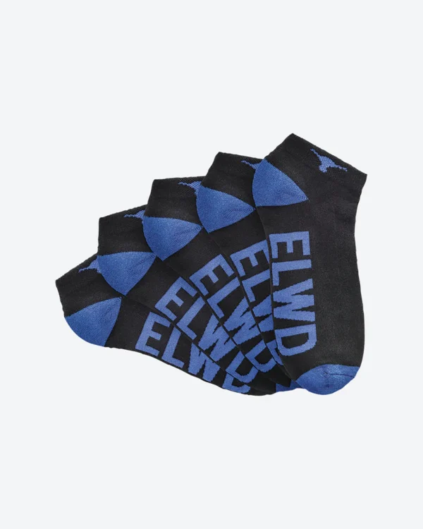 Elwood Workwear Ankle Socks 5 Pk Assorted Black Blue