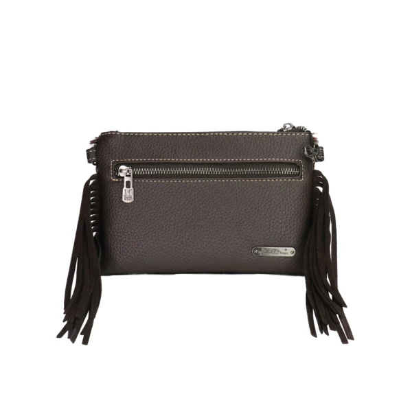 Montana West Hair-On Cowhide Leather Fringe Clutch/Crossbody