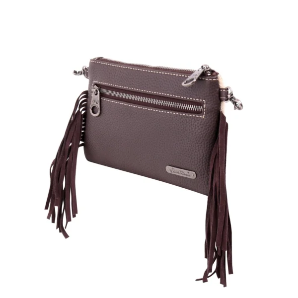 Montana West Hair-On Cowhide Leather Fringe Clutch/Crossbody