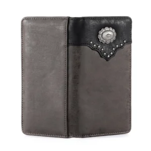 Montana West Navajo Concho Men’s Bifold Long Pu Leather Wallet Coffee