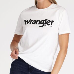 Wrangler Classic Logo Vintage Tee Womens White