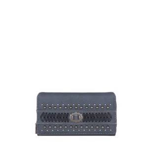 Montana West Whipstitch Collection Wallet Blue