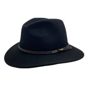 Jacaru Outback Fedora Hat Black