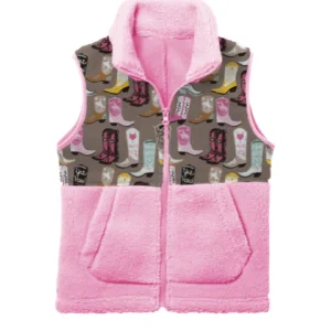 Shea Baby Boot Print Fleece Vest