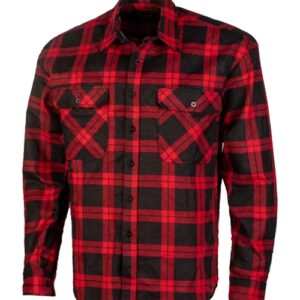 Pilbara Mens Open Front Long Sleeve Flannelette Shirt Red/Black