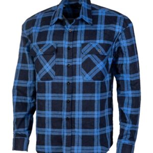 Pilbara Mens Open Front Long Sleeve Flannelette Shirt Royal/Navy