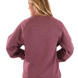 Cowgirl Tuff Athletic Print Crew Neck Jumper Wine