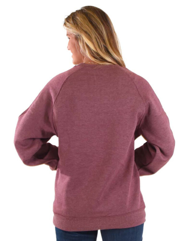 Cowgirl Tuff Athletic Print Crew Neck Jumper Wine